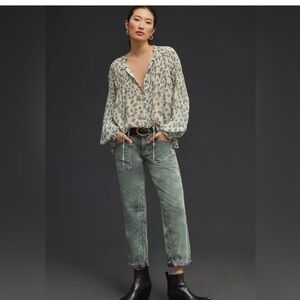 Anthropologie Pilcro The Wanderer Corduroy Pants Green Size 27